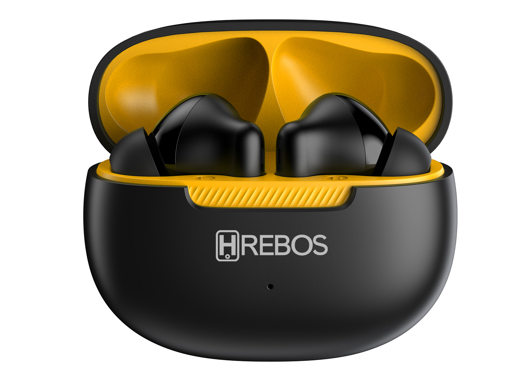 Fone Earbuds Pure Sound Wireless EB-400 Preto e amarelo Hrebos