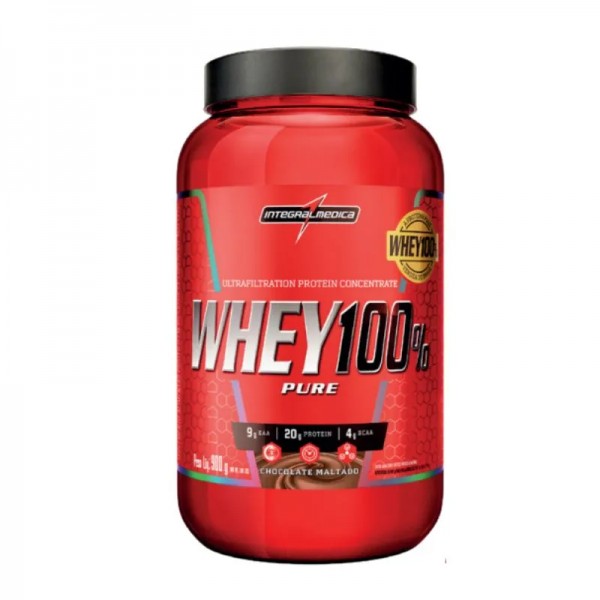 Whey 100% pote 907g chocolate maltado Integral Médica