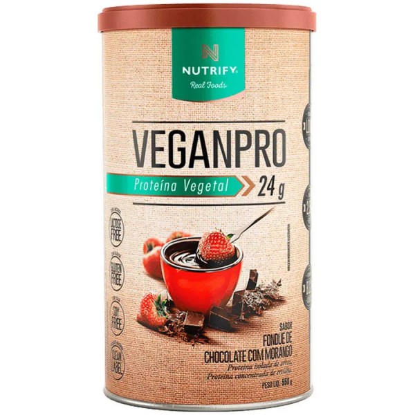 Vegan Pro 550g chocolate com morango Nutrify