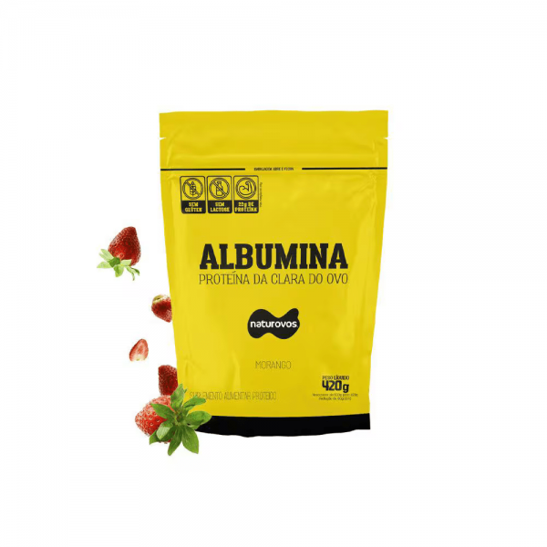 Albumina 420g morango Naturovos