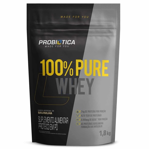 100% Pure Whey refil 1,8kg baunilha Probiotica