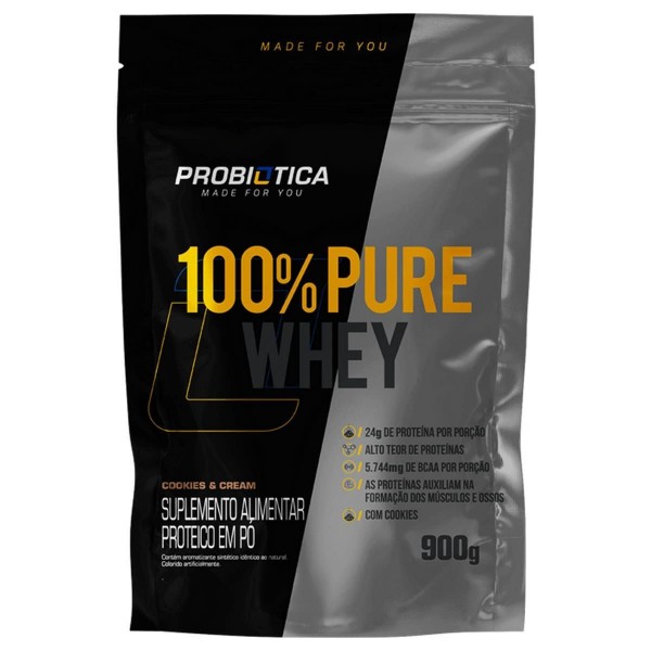 100% Pure Whey refil 900g cookies Probiotica