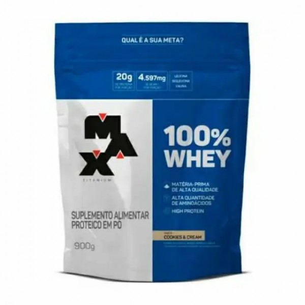 100% Whey refil 900g cookies Max Titanium