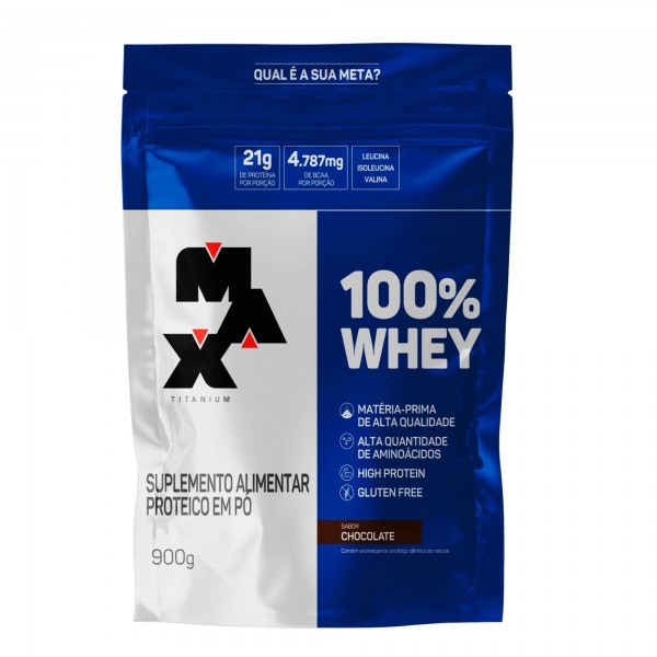 100% Whey refil 900g chocolate Max Titanium