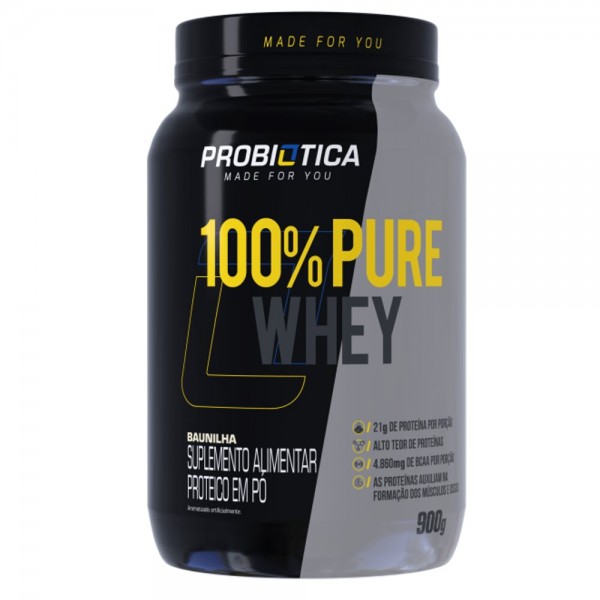 100% Pure Whey 900g pote baunilha Probiotica