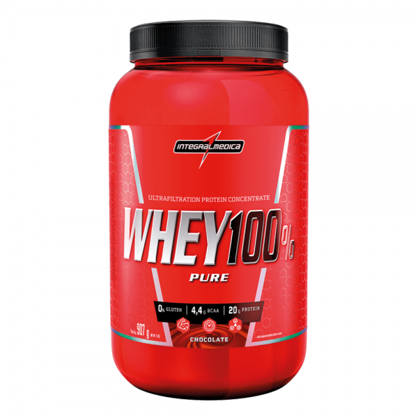 Whey 100% pote 907g chocolate Integral Médica