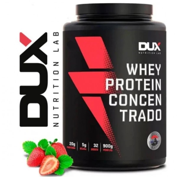 Whey concentrado 900g morango Dux