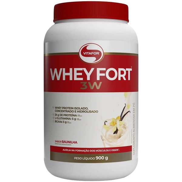 Whey Fort 3w 900g baunilha Vitafort