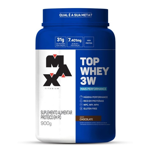 Top whey 3w 900g chocolate Max Titanium