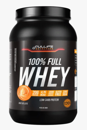 100% Pure Whey pote 900g Fullife - doce de leite