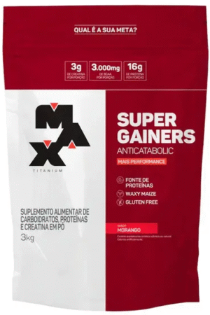 Super Gainers 3kg morango Max Titanium