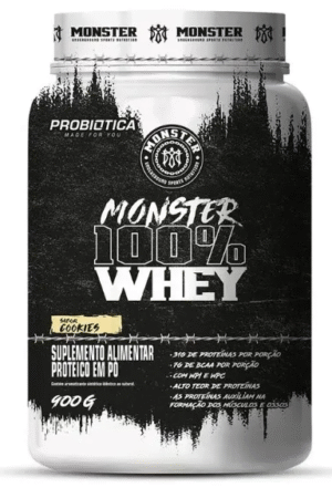 Monster 100% whey pote 900g cookies Probiotica