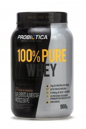 100% Pure Whey pote 900g cookies Probiotica