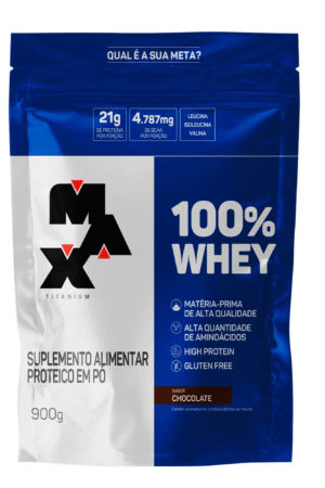 100% Whey refil 900g chocolate Max Titanium