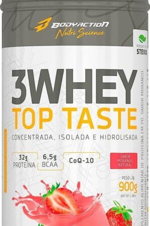 3 Whey Top Taste 900g Morango Bodyaction