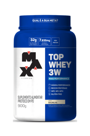 Top whey 3w 900g baunilha Max Titanium