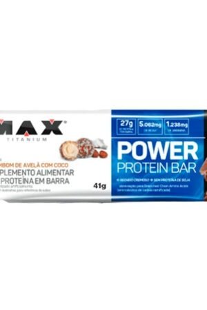 Power Protein Bar 41g avelã com coco Max Titanium