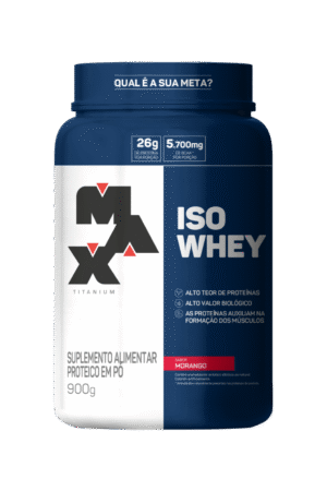 Iso whey 900g morango Max Titanium
