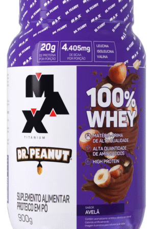 100% Whey pote 900g Dr. Peanut Avelã Max Titanium