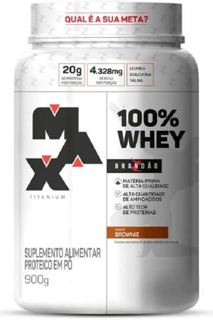 100% Whey pote 900g Brandão Brownie Max Titanium