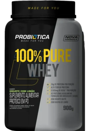 100% Pure Whey pote 900g iogurte com limão Probiotica