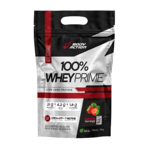 100% Whey Prime refil 900g morango Bodyaction