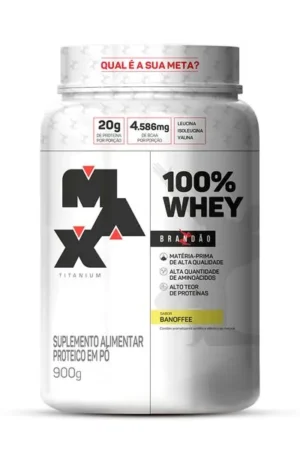 100% Whey pote 900g Brandão Banoffee Max Titanium