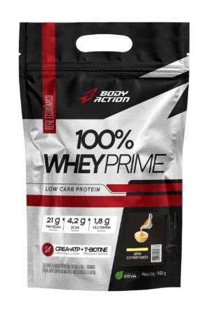 100% Whey Prime refil 900g leite condensado Bodyaction