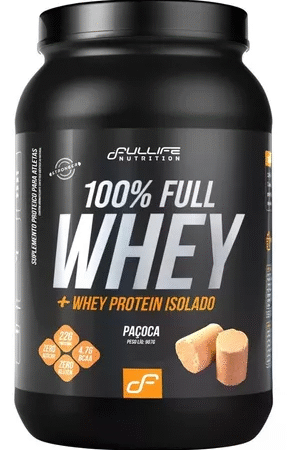 100% Pure Whey pote 900g paçoca Fullife