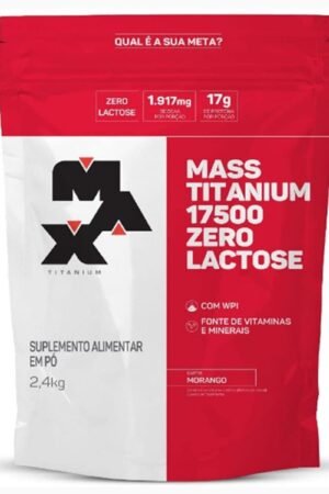 Mass Titanium zero lactose 2,4kg morango Max Titanium