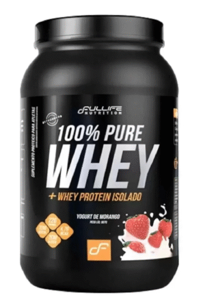 100% Pure Whey pote 900g Fullife - morango