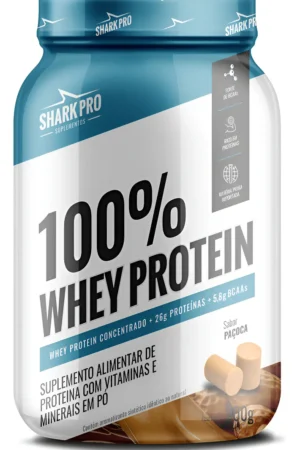 100% Whey pote 900g paçoca Shark Pro