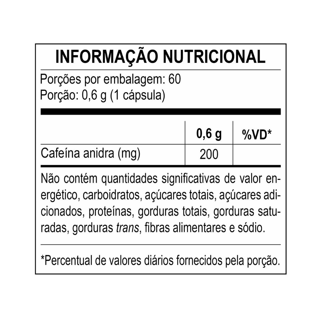 Cafeina 200mg 60caps Bodyaction - Imagem 3
